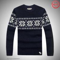 heren abercrombie and fitch crewneck truien snowflake pattern donker koningsblauw Prijs Laag ztwou578